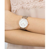 Marc Jacobs Roxy White Dial Cement Brown Leather Strap Watch for Women - MJ1533