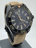 Tag Heuer Aquaracer 300 Calibre 5 Automatic Black Dial Brown Nylon Strap Watch for Men - WAY208C.FC6383