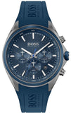 Hugo Boss Distinct Blue Dial Blue Rubber Strap Watch for Men - 1513856