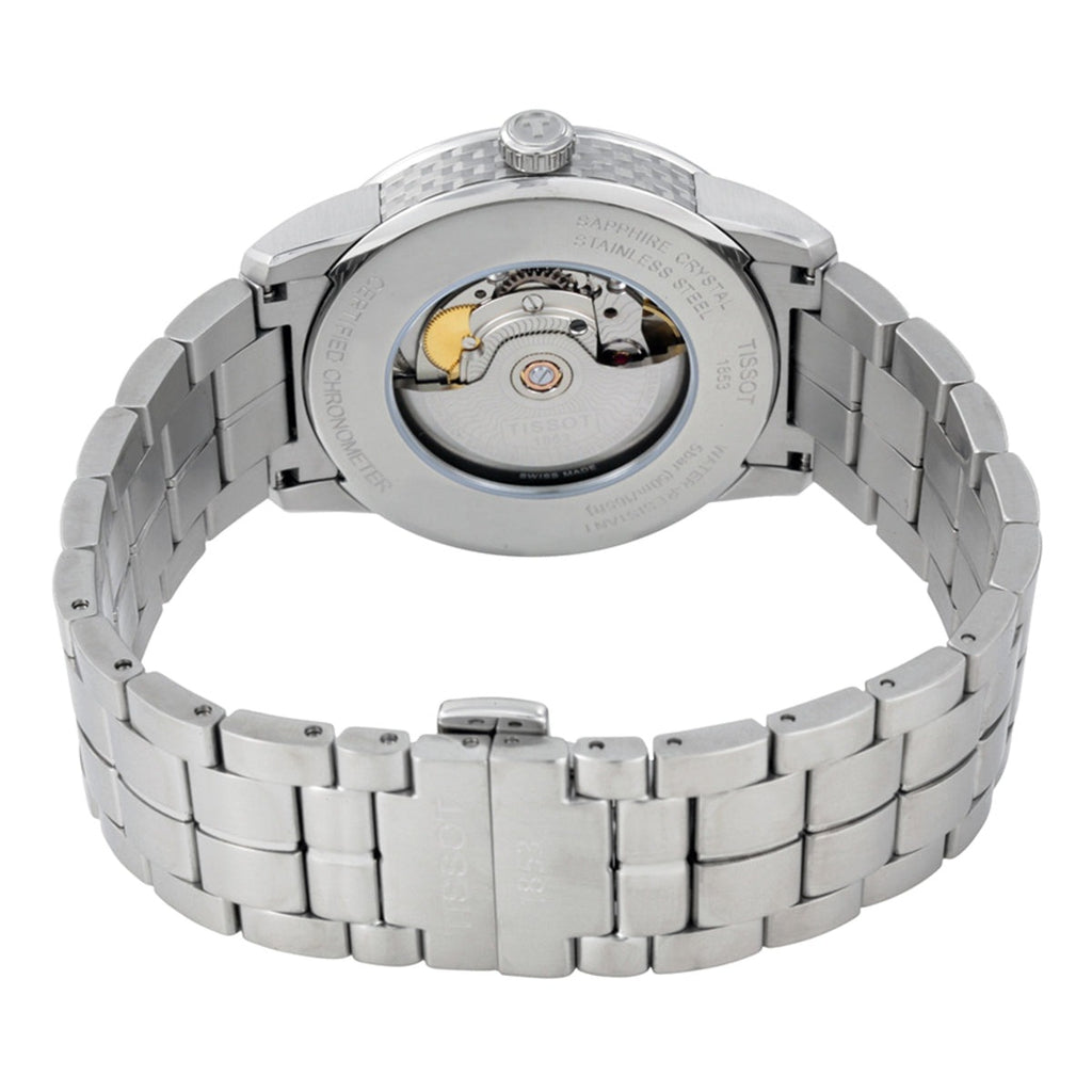 Tissot T Classic Luxury Powermatic 80 White Dial Silver Steel Strap Watch For Men - T086.408.11.016.00
