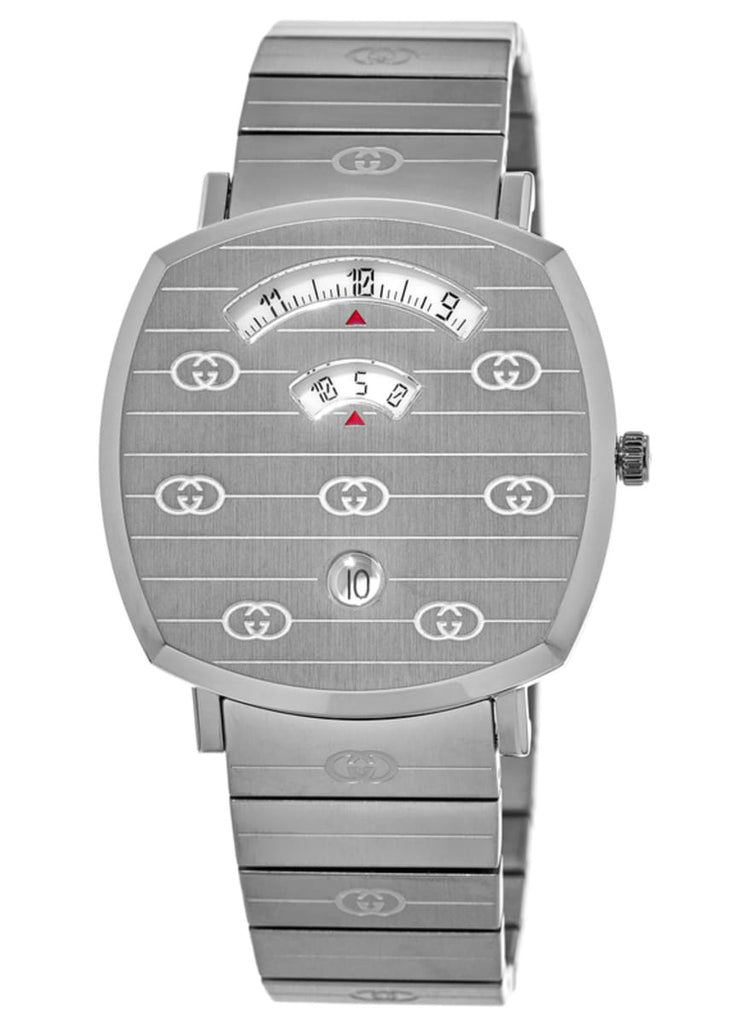 Gucci Grip Quartz Silver Dial Silver Steel Strap Watch For Women - YA157401