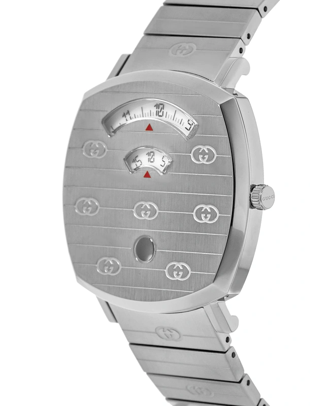 Gucci Grip Quartz Silver Dial Silver Steel Strap Watch For Women - YA157401