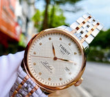 Tissot Le Locle Powermatic 80 Diamonds Silver Dial Two Tone Steel Strap Watch For Men - T006.407.22.036.01