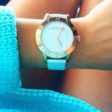 Marc Jacobs Blade White Dial White Leather Strap Watch for Women - MBM1201