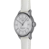 Tissot Chemin Des Tourelles Powermatic 80 Lady White Dial White Leather Strap Watch For Women - T099.207.16.116.00