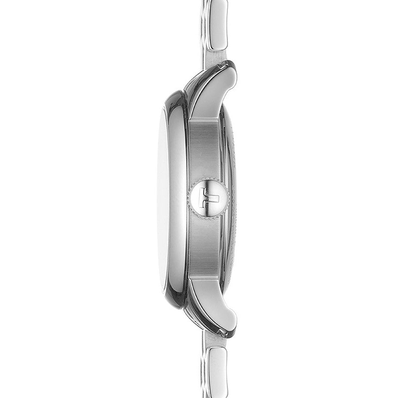 Tissot Le Locle Automatic Diamonds Mother of Pearl Black Dial Silver Steel Strap Watch For Women - T006.207.11.126.00