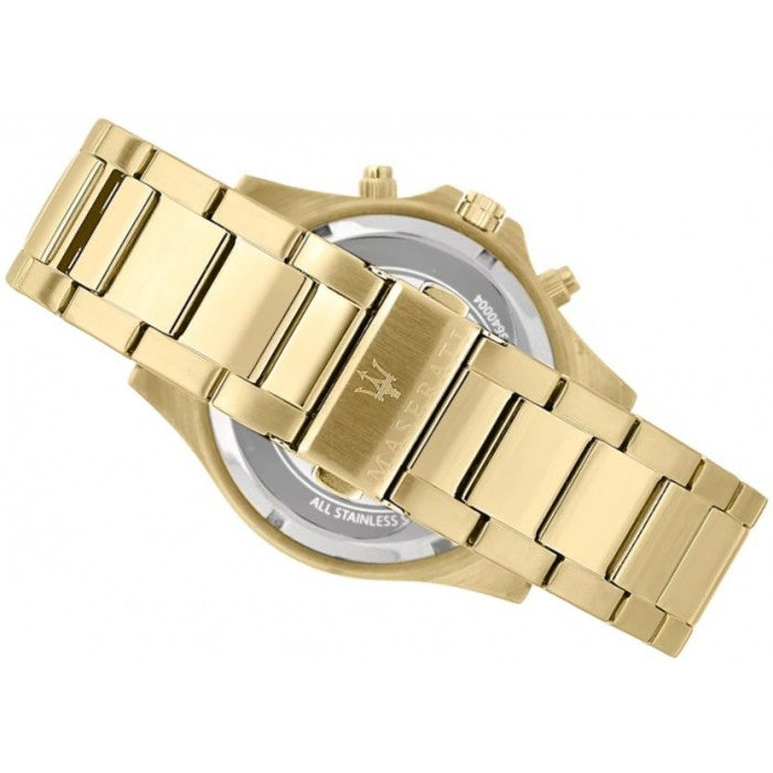 Maserati SFIDA Quartz Yellow Dial Gold Strap Watch For Men - R8873640005