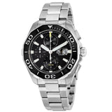 Tag Heuer Aquaracer Calibre 16 Day-Date Black Dial Silver Steel Strap Watch for Men - CAY211A.BA0927