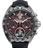 Tag Heuer Formula 1 Mario Kart Chronograph Tourbillion Black Dial Black Leather Strap Watch for Men - CAZ5080.FC6517