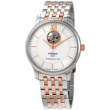 Tissot Tradition Powermatic 80 Open Heart Silver Dial Two Tone Steel Strap Jam Tangan Untuk Pria - T063.907.22.038.01