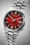 Citizen Tsuyosa Automatic Red Dial Silver Steel Strap Watch For Men - NJ0150-56W