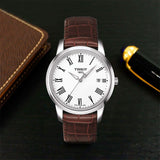 Tissot T Classic Dream White Dial Brown Leather Strap Watch for Men - T033.410.16.013.01