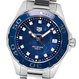 Tag Heuer Aquaracer Diamonds Blue Dial Silver Steel Strap Watch for Women - WAY131L.BA0748