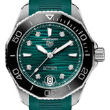 Tag Heuer Aquaracer Professional 300 Automatic Diamonds Green Dial Green Rubber Strap Watch for Women - WBP231G.FT6226