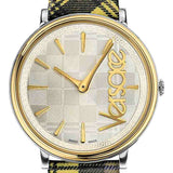 Versace V-Circle The Clans Edition Silver Dial Multicolor Leather Strap Watch for Women - VE8100118