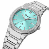 Salvatore Ferragamo F-80 Classic Tiffany Blue Dial Silver Steel Strap Watch for Men - SFDT02323