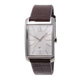 Calvin Klein Window Silver Dial Brown Leather Strap Watch for Women - K2M23126