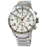 Tommy Hilfiger Trent Multi Function White Dial Silver Steel Strap Watch for Men - 1791140