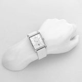 Calvin Klein Window White Dial White Leather Strap Watch for Men - K2M21120