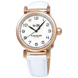 Coach Madison White Dial White Leather Strap Watch for Women - 14502408