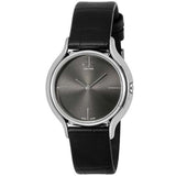 Calvin Klein Skirt Black Dial Black Leather Strap Watch for Women  - K2U231C1