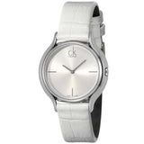 Calvin Klein Skirt White Dial White Leather Strap Watch for Women - K2U231K6