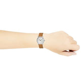 Calvin Klein City Silver Dial Orange Leather Strap Watch for Women - K2G231G6