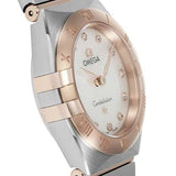 Omega Constellation Manhattan Quartz Diamonds Mother of Pearl Dial Two Tone Steel Strap Watch for Women - 131.20.25.60.55.001