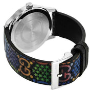 Gucci G Timeless Quartz Black Dial Black Leather Strap Watch For Women - YA1264146