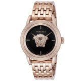 Versace Palazzo Empire Black Dial Rose Gold Steel Strap Watch for Men - VERD00718