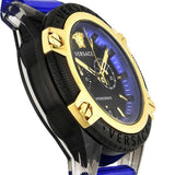 Versace Icon Active Chronograph Black Dial Blue Rubber Strap Watch For Men  VEZ700521