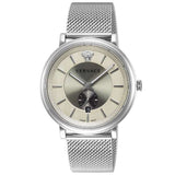 Versace V-Circle Silver Dial Silver Mesh Bracelet Watch for Men - VBQ060017