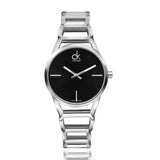 Calvin Klein Stately Black Dial Silver Steel Strap Watch for Women - K3G23121