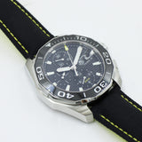 Tag Heuer Aquaracer Jam Tangan Chronograph Otomatis Black Dial Black Nylon Strap untuk Pria - CAY211A.FC6361