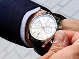 Tag Heuer Carrera Chronograph White Dial Brown Leather Strap Watch for Men - CBN2013.FC6483