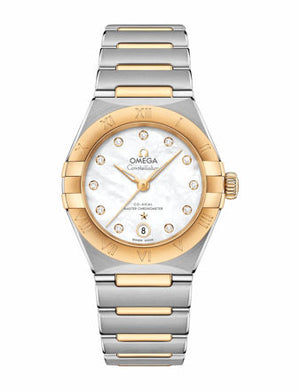 Omega Constellation Manhattan Mother of Pearl Dial Two Tone Steel Strap Watch for Women - 131.20.28.60.55.002