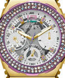 Guess Fusion Chronograph White Dial White Leather Strap Watch For Women - GW0553L2