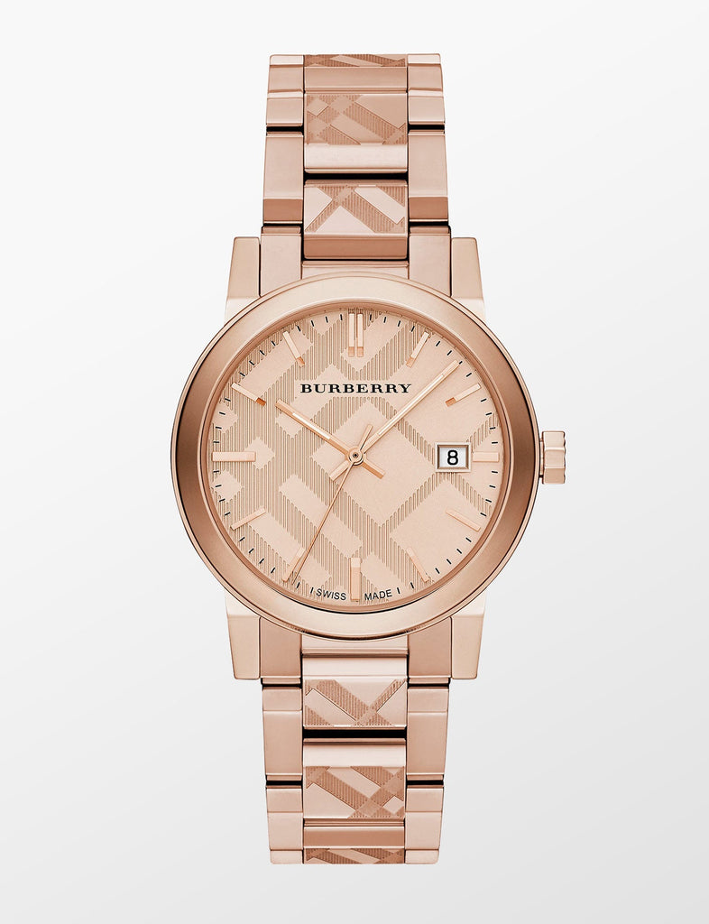 Burberry バーバリーBu9039 腕時計 Burberry The City Rose Gold Dial Rose Gold Steel Strap Watch for Women