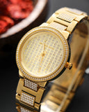 Michael Kors Gabbi Quartz Crystals Gold Dial Gold Steel Strap Watch For Women - MK3985