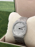 Gucci 25H Quartz Silver Dial Silver Steel Strap Unisex Watch - YA163407