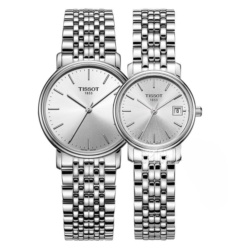 Tissot T Classic Desire White Dial Silver Steel Strap Watch for Women