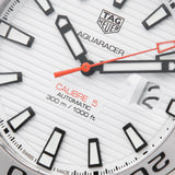 Tag Heuer Aquaracer Calibre 5 Jam Tangan Tali Baja Perak Dial Putih Otomatis untuk Pria - WAY2013.BA0927
