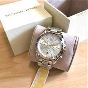 Michael Kors Bradshaw Chronograph Silver Dial Silver Steel Strap Watch for Men - MK5535