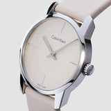 Calvin Klein City White Dial White Leather Strap Watch for Women - K2G231XH