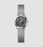 Calvin Klein Minimal Grey Dial Silver Mesh Bracelet Watch for Women - K3M221Y3