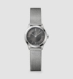 Calvin Klein Minimal Grey Dial Silver Mesh Bracelet Watch for Women - K3M23124