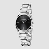 Calvin Klein Dainty Black Dial Silver Steel Strap Watch for Women - K7L23141