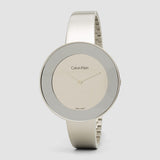 Calvin Klein Chic White Dial White Leather Strap Watch for Women - K7N23TK2