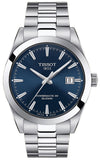 Jam Tangan Pria Tissot Gentlemen Powermatic 80 Silicium Blue Dial Silver Steel Strap - T127.407.11.041.00