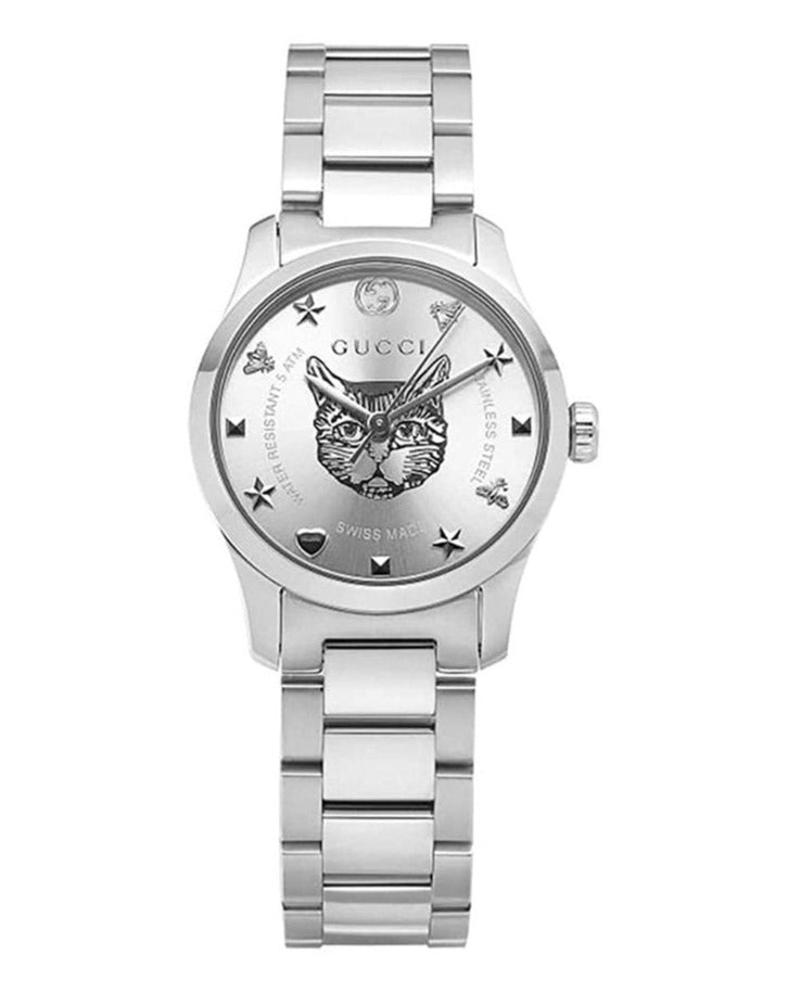 GUCCI シルバー 腕時計 Gucci G Timeless Quartz Silver Dial Silver Steel Strap Watch For Women